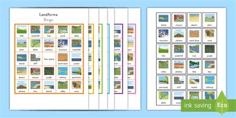 Landforms Bingo (teacher made) - Twinkl