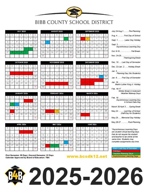 Bibb County Schools Calendar 2025-2026 | Georgia