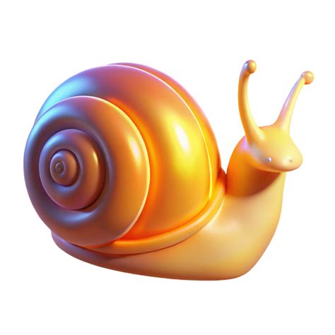 Golden Snail 3D Render of a Shiny, Spiral Shelled Mollusk 55850398 PNG