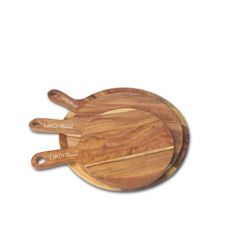 Buy Lakdi-Baaz| Premium Wooden Platter Round Cutting Board Serving Boa ...