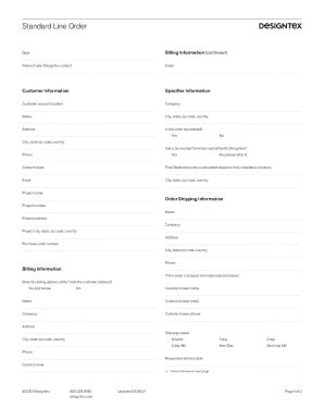 Image result for Standard Order Form