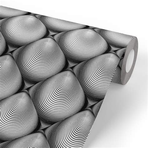 Monochrome Cone Illusion Wallpaper Roll – ArtzFolio.com