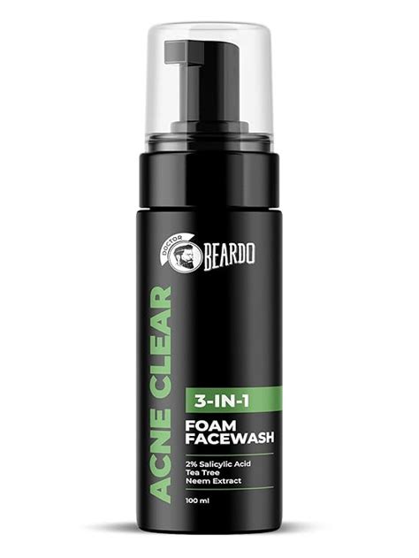 Beardo Acne Clear Foam Face Wash, 100ml | 3-in-1 Face Wash for Acne and ...