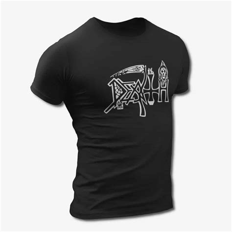Death T-Shirt, Death Band Logo Black Tee Shirt, Progressive Death Metal ...