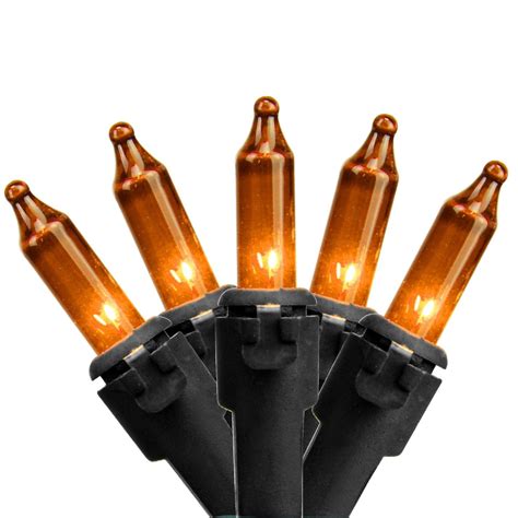 Northlight 100ct Mini String Lights Orange - 20.25' Black Wire ...
