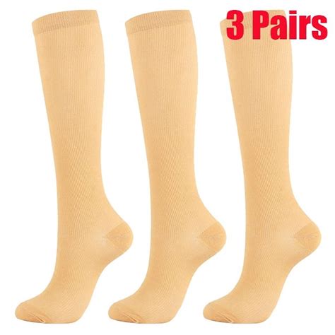 Compression Socks Support Stockings Leg - Open Toe Knee High - 20-30mmHg - Helps Circulation ...