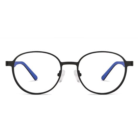 Buy Black Indigo Blue Full Rim Round Lenskart Air Fusion VC E12309 C5 ...