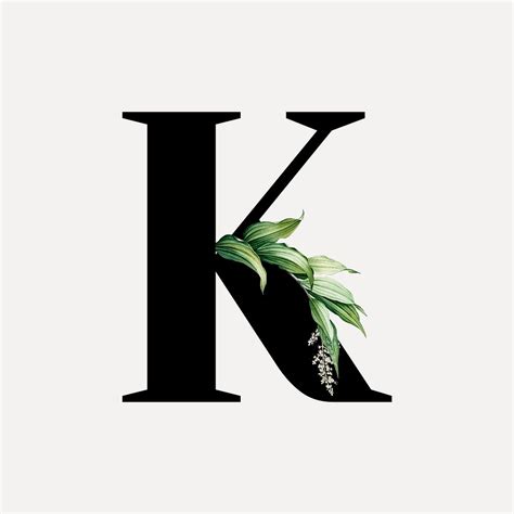 Botanical capital letter K vector | Premium Vector - rawpixel