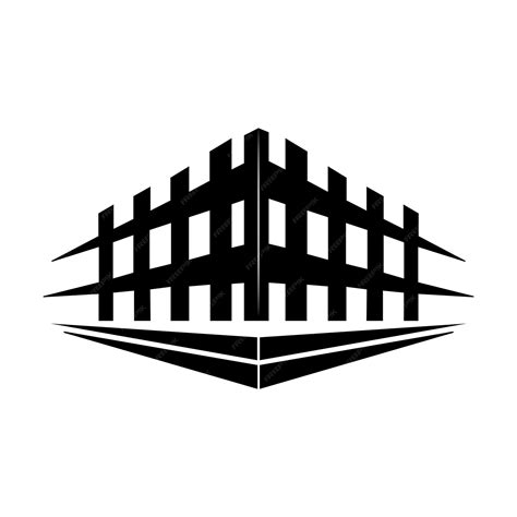 Zaun-Symbol-Logo-Vektor-Design-Vorlage | Premium Vektor