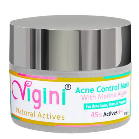 Vigini 45% Actives Anti Acne Oil Control Clay Face Pack Mask, 50gm ...