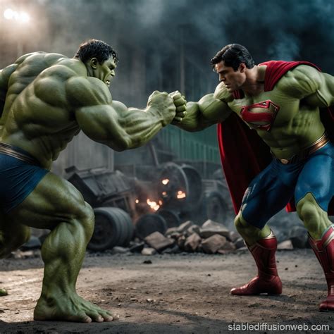 Superhero Showdown: Hulk vs Superman | Stable Diffusion Online