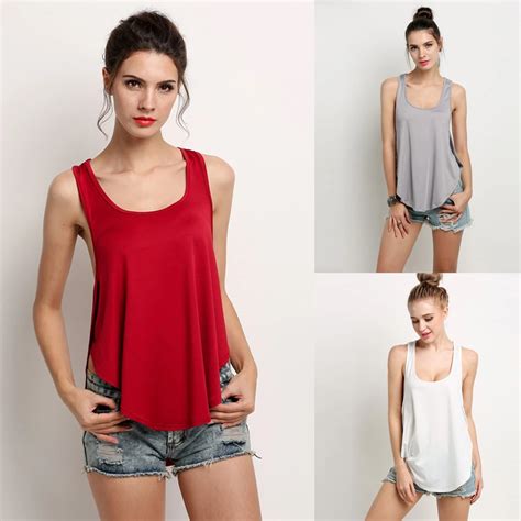 Stylish Ladies Women Sexy T Shirt Low Cut Shirts Round Neck Summer Race ...