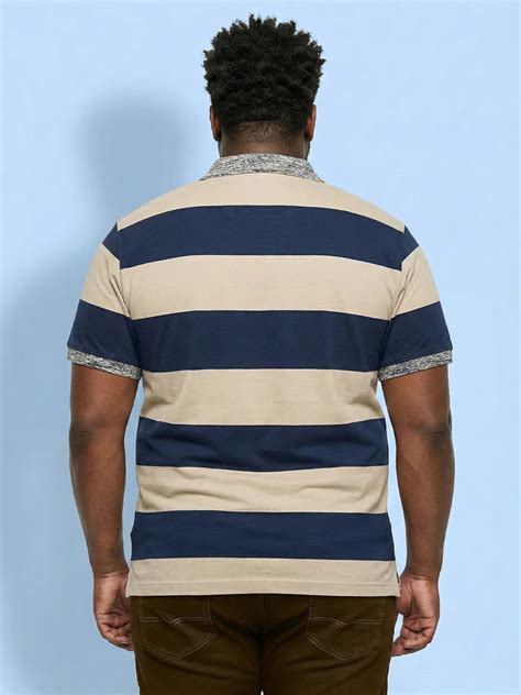 Men Plus Size Harbor Multicolor Striped Polo Tshirt – bigbanana
