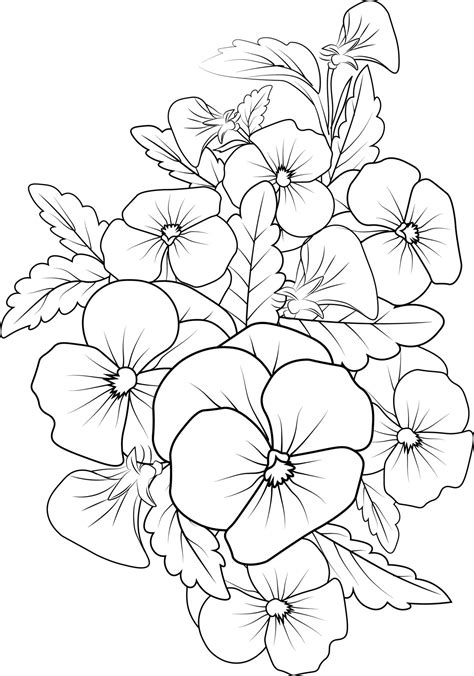 Realistic Flower Coloring Pages