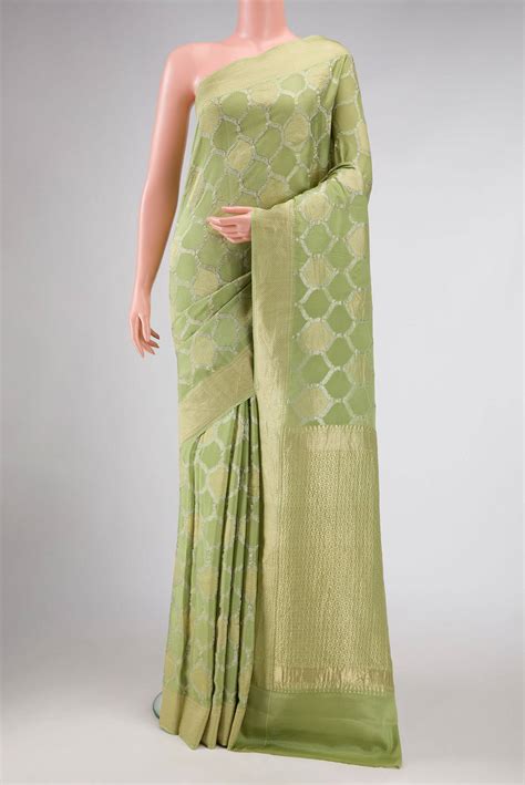 Green Dual Tone Banarasi Georgette Saree – Nalli Silk Sarees Pvt Ltd