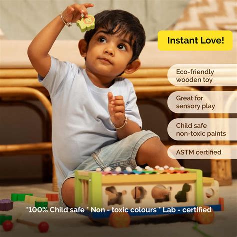 Wooden Toy Truck - Musical Shape Sorter Toy | Shumee