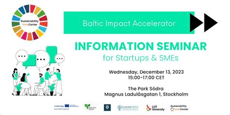Baltic Impact Accelerator: Information Seminar, The Park Södra ...