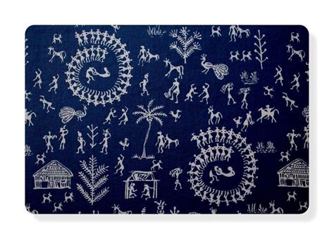 RJFabrics Warli Printed Pure Cotton Fabric Material Length 2.5 Meters ...