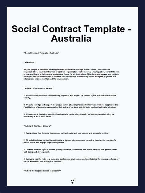 Social Contract Template - Australia