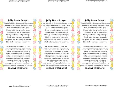 DIY Party Mom: Jelly Bean Prayer and Printable