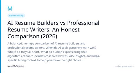 AI Resume Builders vs Professional Resume Writers: An Honest Comparison ...