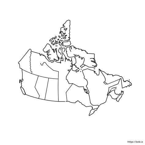 Labeled Map Of Canada Coloring Page