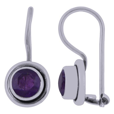 AMETHYST NATURAL GEMSTONE 925 STERLING SOLID SILVER ROUND CUT STONE ...