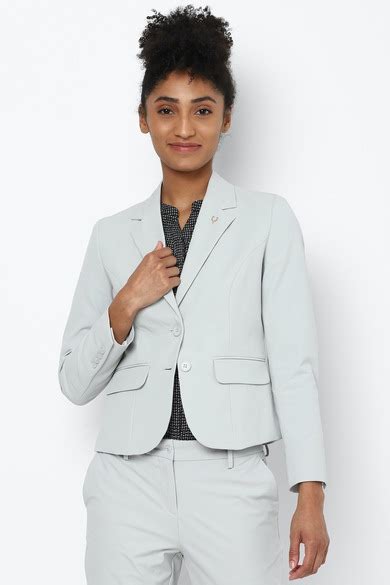 Buy Women Blue Solid Casual Blazer Online - 679931 | Allen Solly