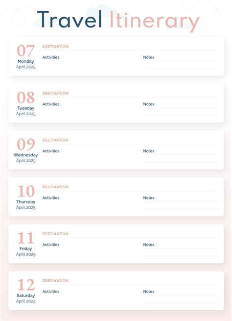 Best 12 Blank Travel Itinerary Free Google Docs Template – Artofit