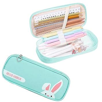 Party Propz Leather Blue Pencil Pouch for Girls-Aesthetic Pencil Box ...