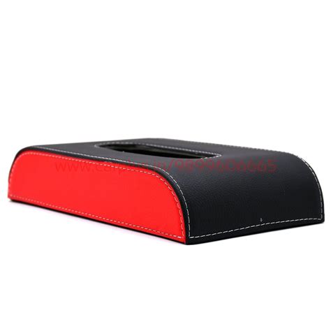 KMH Leatherite Tissue Box(Black & Red) – CARPLUS