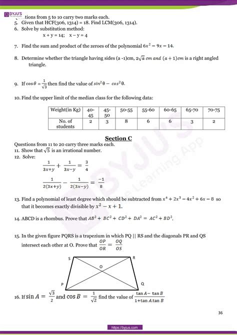 Image result for CBSE Class 10 Maths Sample Papers