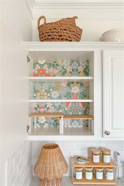 Using Wallpaper On Kitchen Cabinets Peel And Stick Wallpaper Inside
