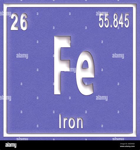 Iron chemical element, Sign with atomic number and atomic weight ...