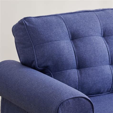 Buy Helios California Fabric 3-Seater Sofa with Right Chaise - Blue ...