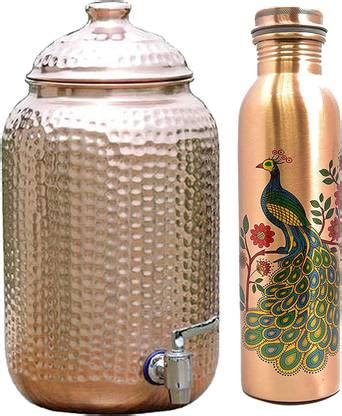 EVERGROW 5 L Copper Water 5 Litre Hammered Copper Water Dispenser ...