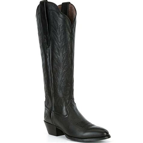 Ariat Women's Heritage R Toe Tall Stretchfit Leather Western Boots, Size 6 - Black (1 pair ...