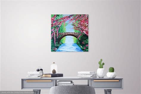 Colorful Spring Blossoms Bridge Art Wild Flowers Small Canvas - Etsy India