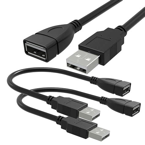 Storite 2 Pack Adjustable Flexible USB 2.0 Male to Female Extension ...