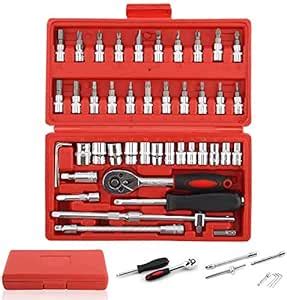 Calyrex 46 in 1 Pcs Tool Kit Ratchet Socket Wrench Combination Tools ...