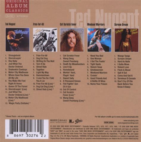 Ted Nugent – Original Album Classics (5CD Box Set) – Off The Record
