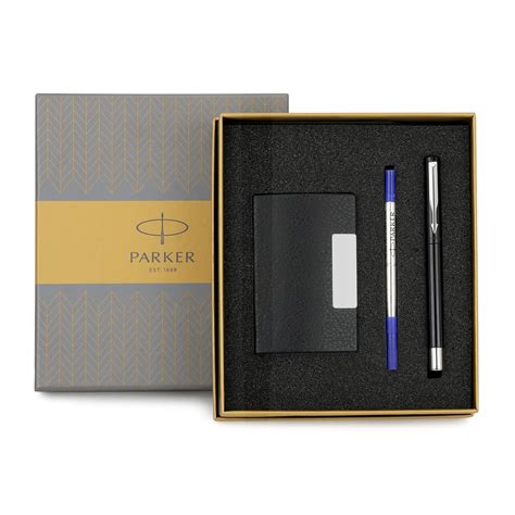 Parker Gift Set Vector Standard Chrome Trim Roller Ball Pen| Black Body ...