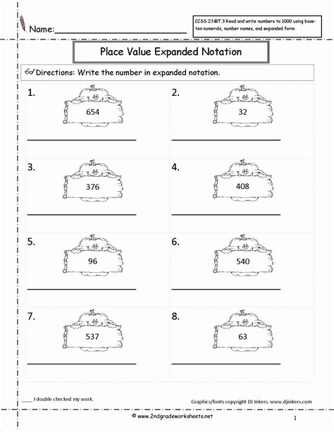 Image result for First Grade Expanded Form Worksheet