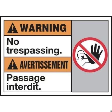 Accuform BILINGUAL ANSI WARNING SAFETY SIGN NO MAFC317VS | Zoro