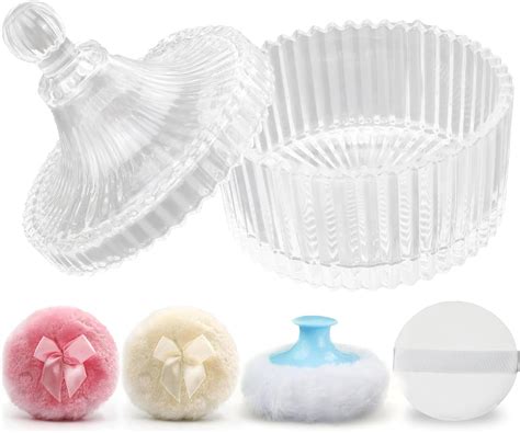 Amazon.com: Baby Powder Puff and Container Set,Dusting Powder Container ...