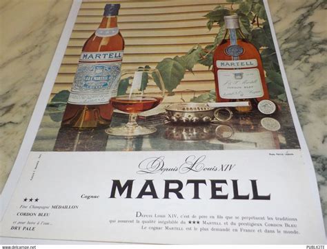 Alcoholes - ANCIENNE PUBLICITE DEPUIS LOUIS XIV COGNAC MARTELL 1962