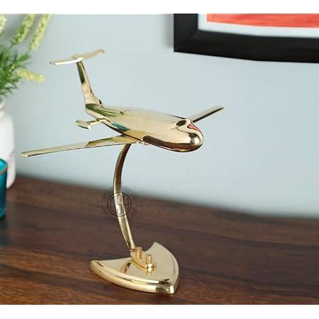 Buy DSH Brass Antique Jet Plane On Stand, Table Top Decorative ...