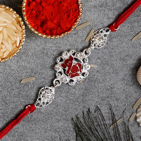 Designer Rakhi and Roli Chawal Pack - eCraftIndia Online