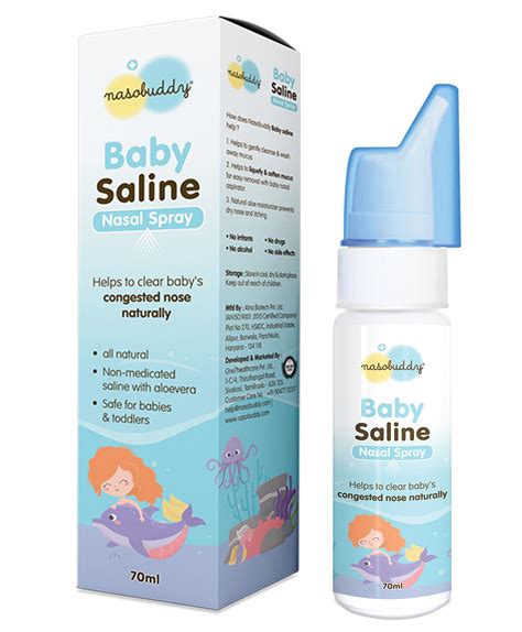 Buy Combo pack of 2: Nasobuddy Baby Saline Nasal Spray All Natural ...