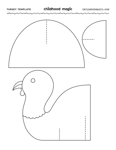 Simple Turkey Template | Fanny Printable